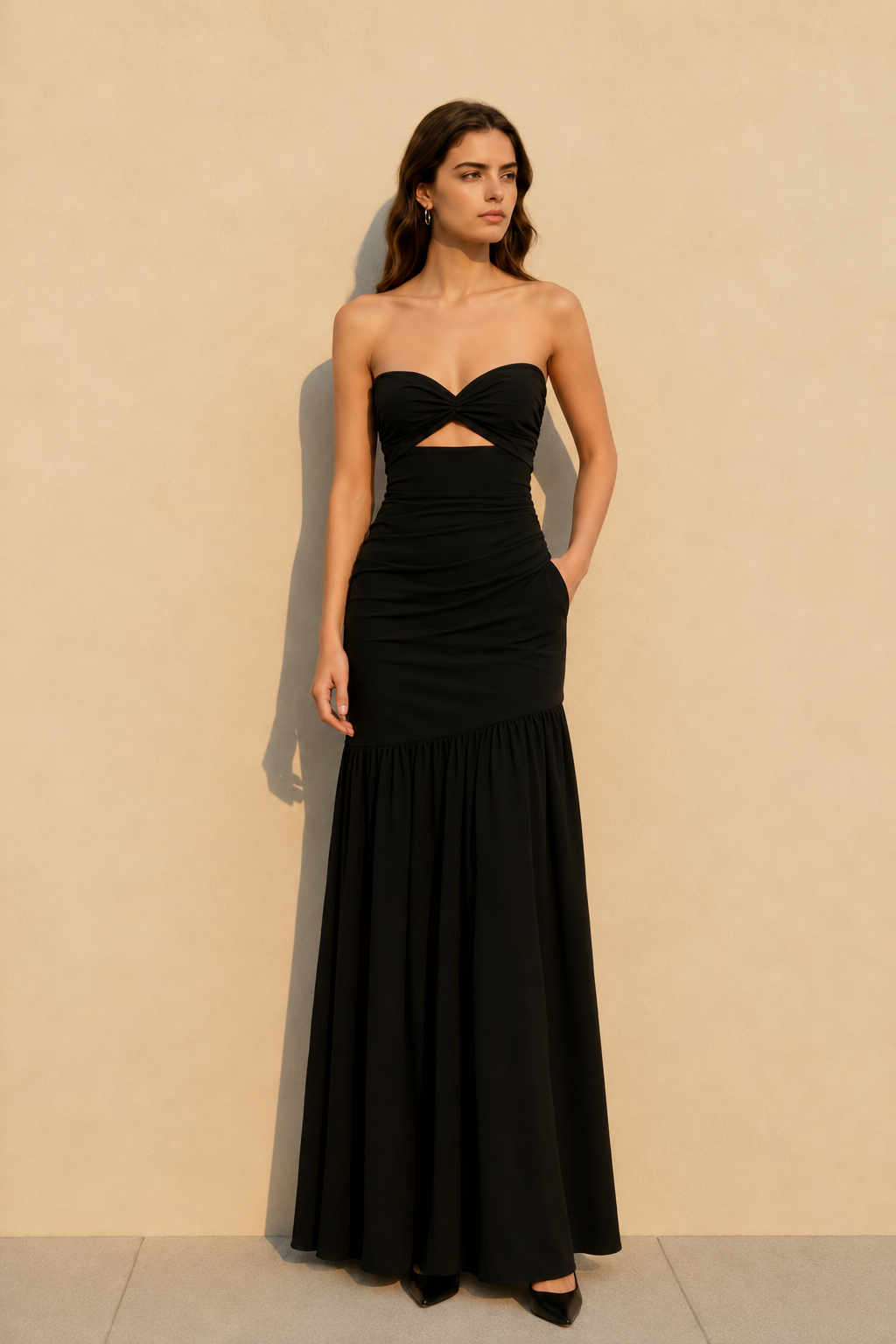 Cutout Strapless Beach Party Dress