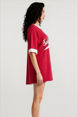 V Neck Mesh Letter T-shirts