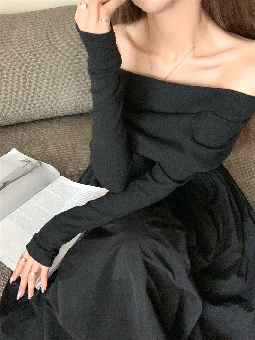 Off Shoulder Criss Cross Long Dress