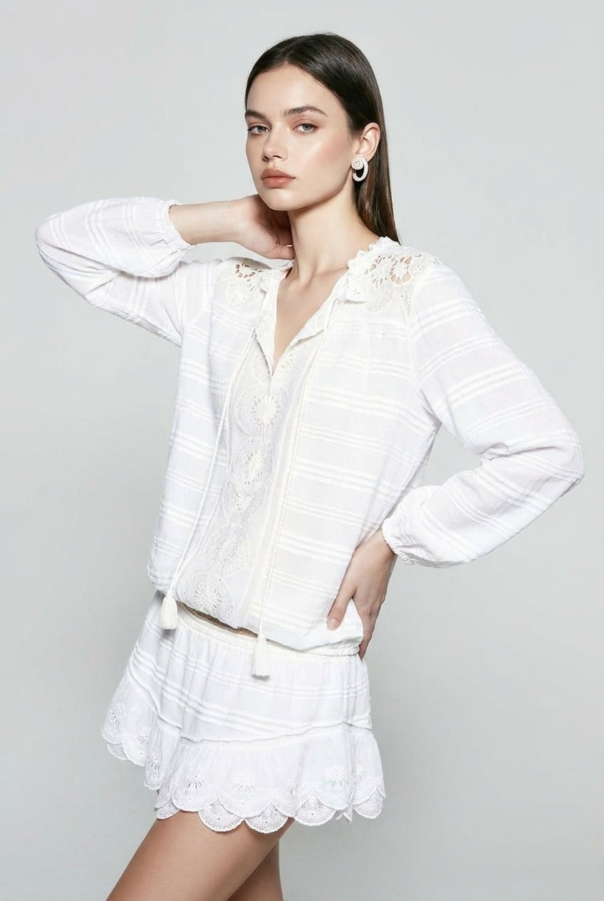 Ruffle Hem Loose Fit Lace Vacation Dress