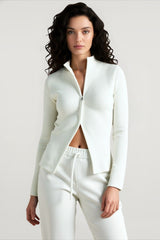 Stand Collar Slim Fit Dual Zip Cardigan