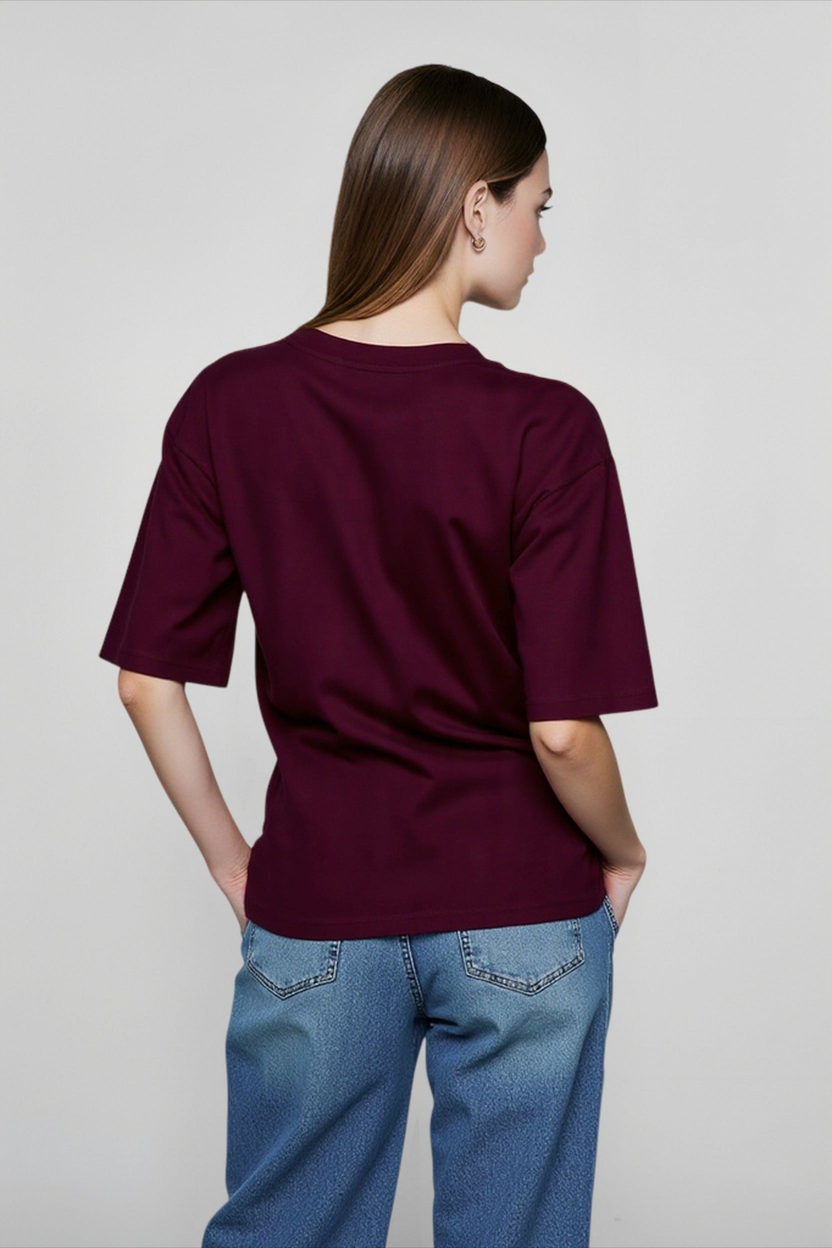 Oversized Solid Relaxed T-Shirts