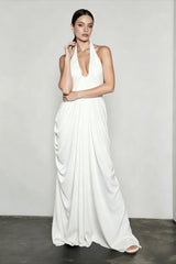Sheer Backless V Neck Vacation Dress