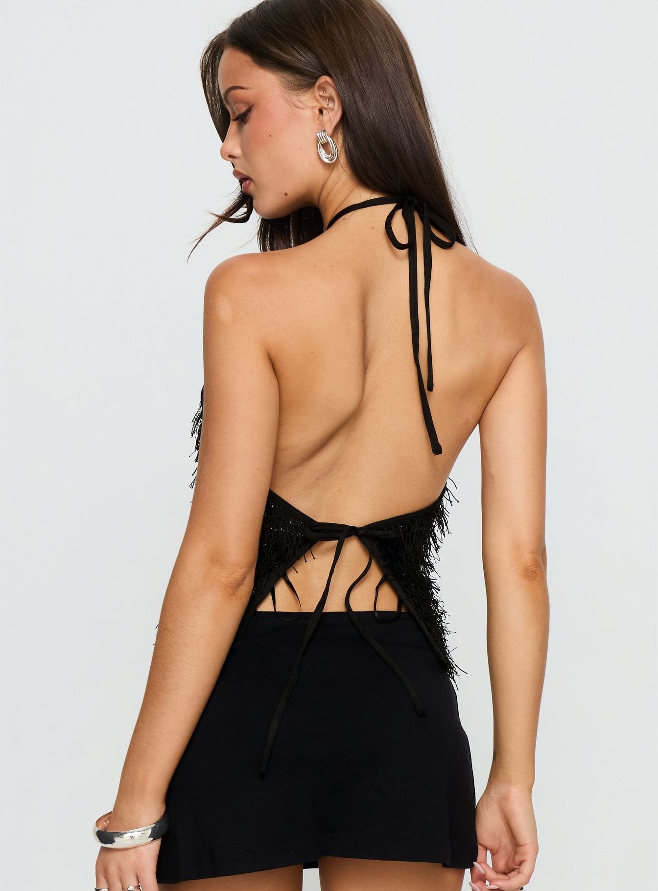 Dashae Fluffy Arrowneck Top