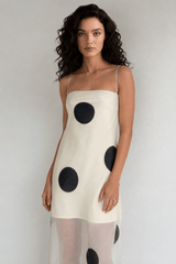 Polka Dot Bodycon Cami Maxi Dress
