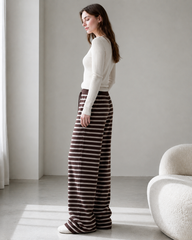 Striped Knit Thickened Casual Pants