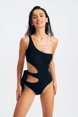 Cut Out One Shoulder Tie Side One-piece Swimsuit