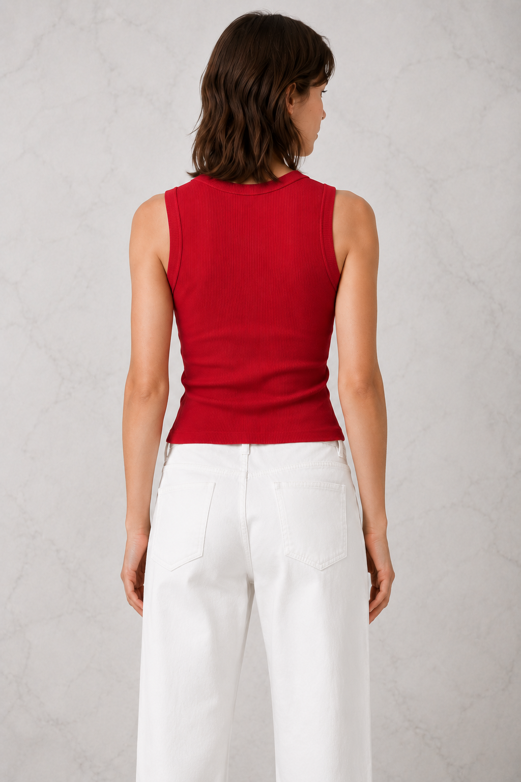 Round Neck Sleeveless Knit Top