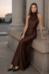 Sexy Satin Backless Sleeveless Party Dress