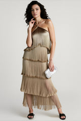 Chic Halter Fringe Backless Slit Cocktail Dress