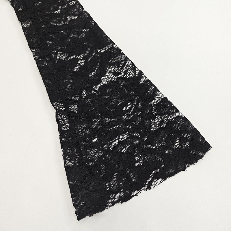 Embellished Side Split Maxi Dress in Black