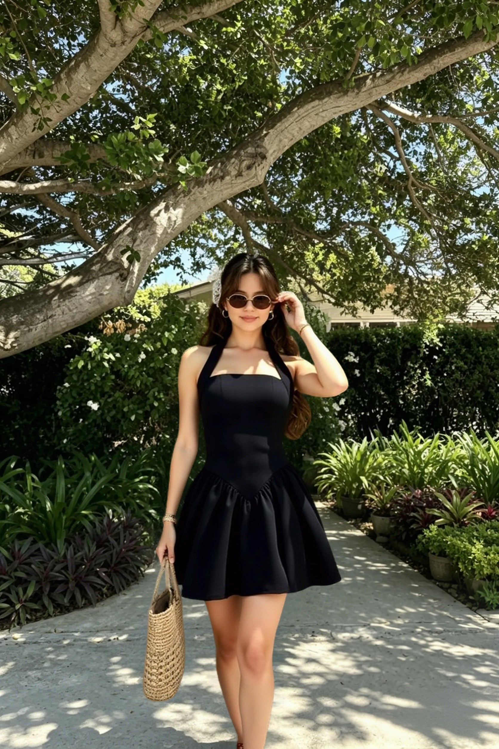 Low-Back Ruffle Mini Party Dress