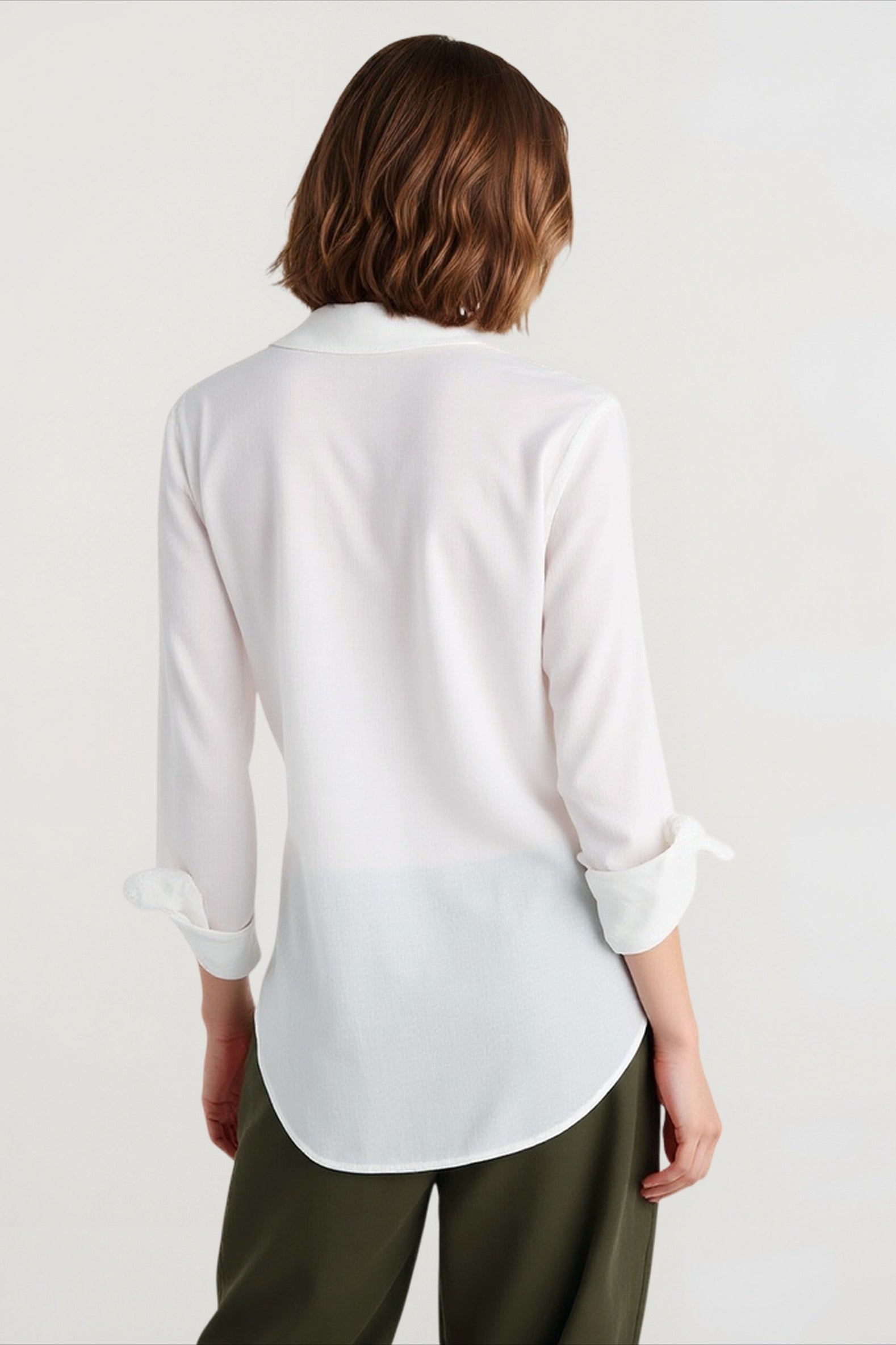 Linen Relaxed Collared Long Blouse