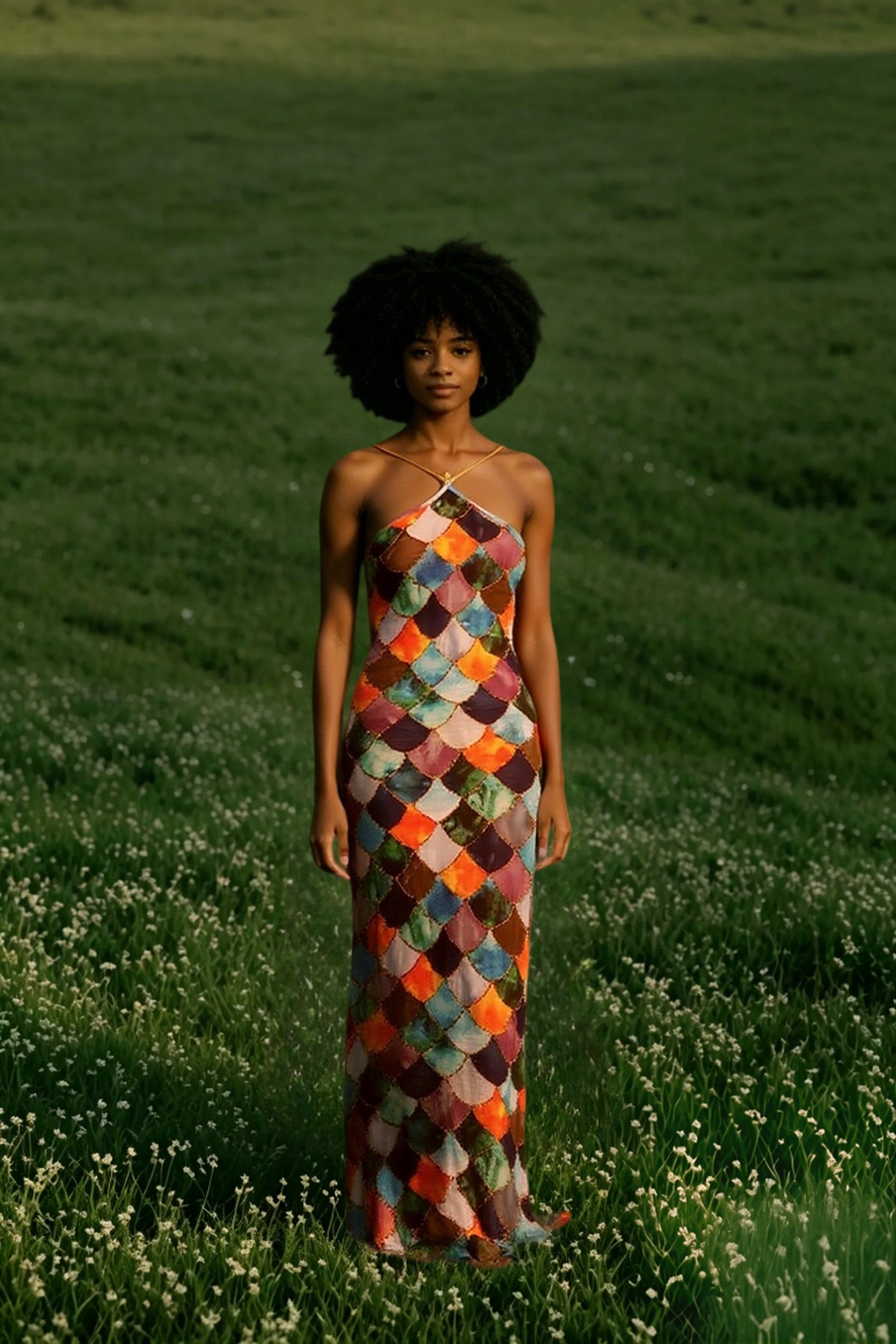 Plaid Halter Off Shoulder Maxi Dress