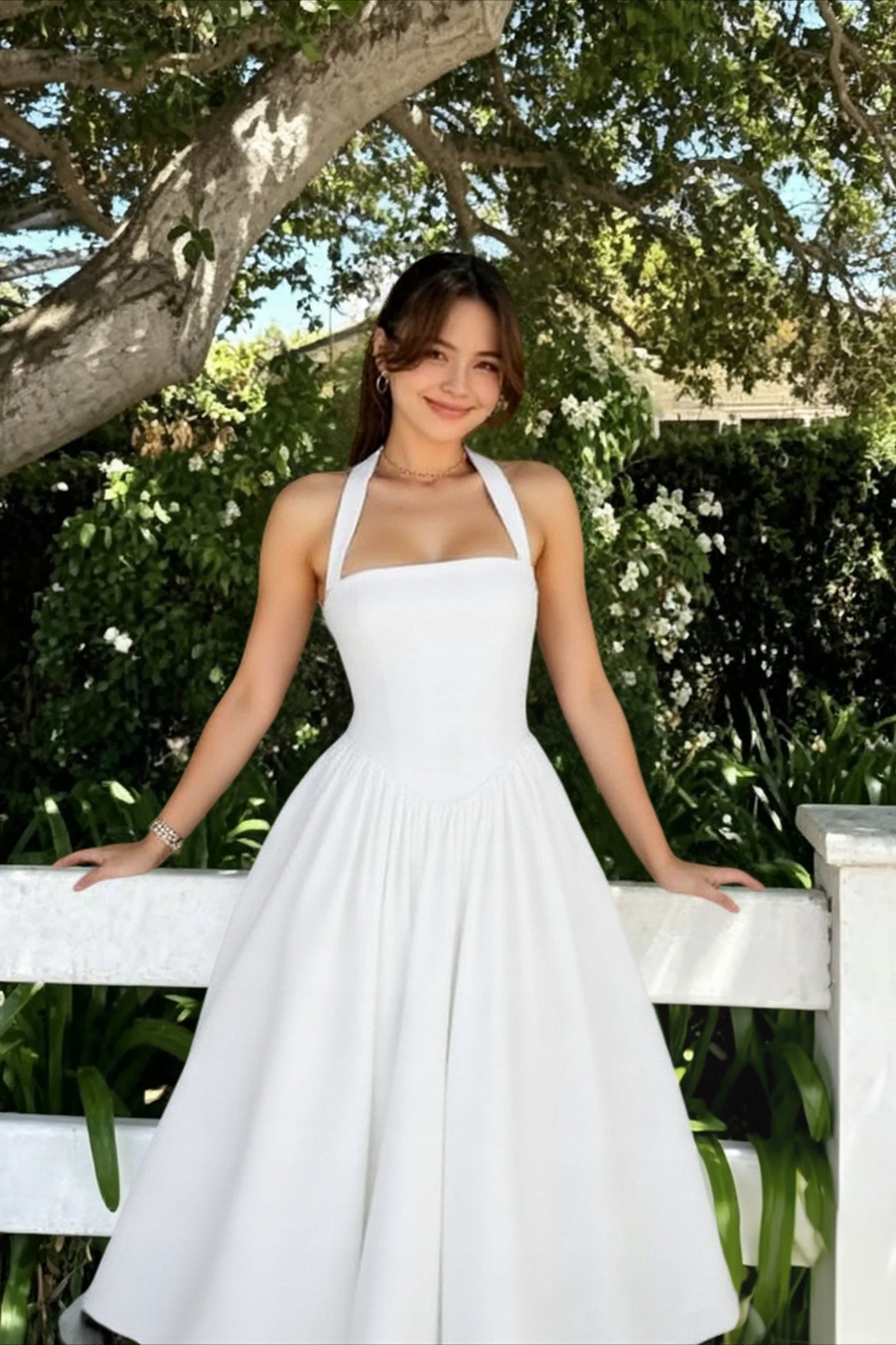Tie-Waist Puff Party Dress