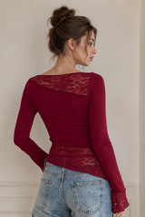 Vintage Slim Fit Floral Detail Long Sleeve Long Sleeve Tee