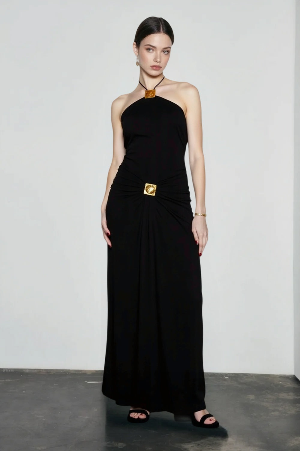 Halter Neck Ruched Bodycon Vacation Dress