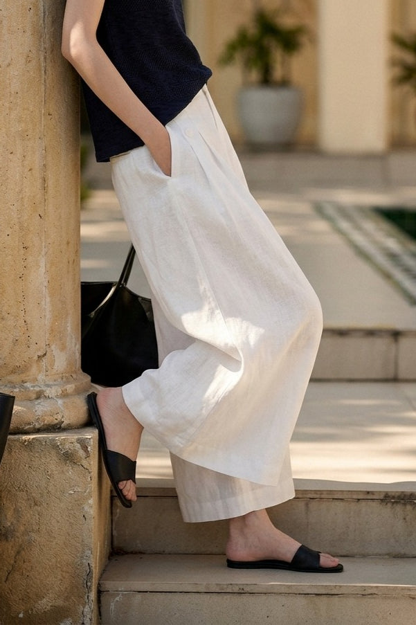 Breezy Linen Relaxed Wide Leg Pants