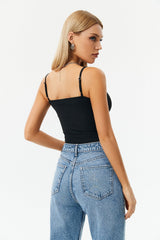 O-ring Front Cut Out Cami Crop Top