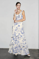 Elegant Ruffle Floral Dress