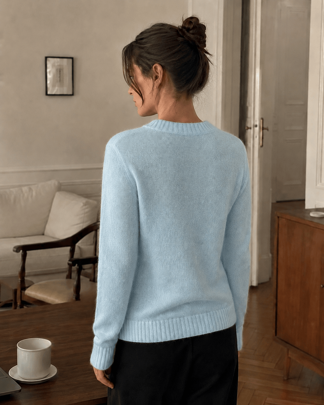 Mohair Round Neck Knit Top