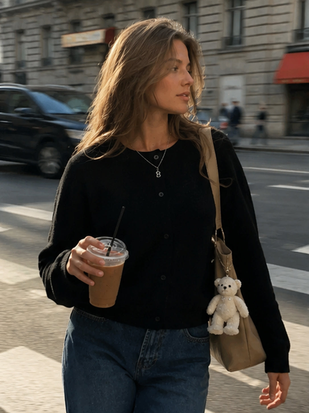 Cropped Knit Button Cardigan