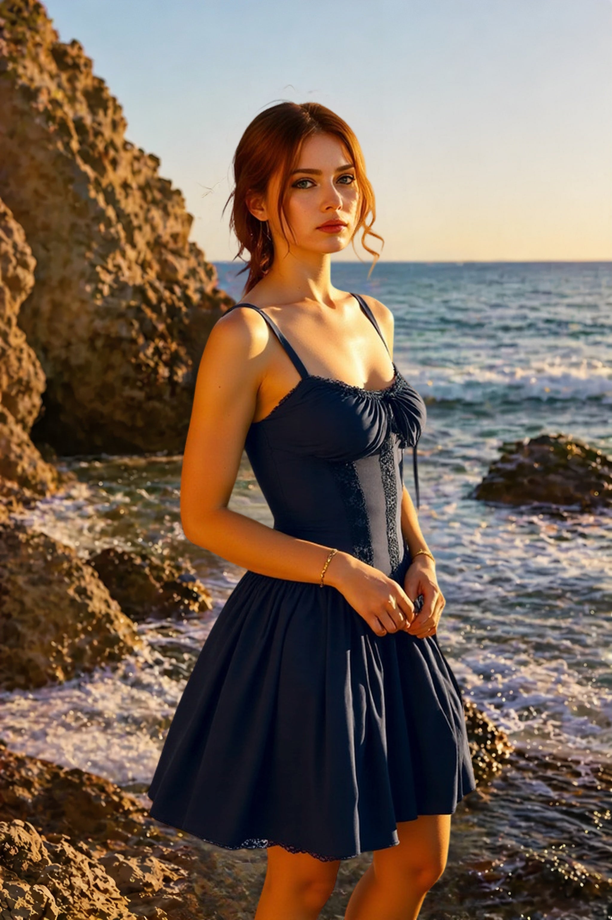 Allure Lace Trim Solid Slip Dress