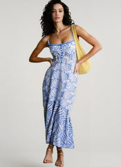 Slim Eyelet Sleeveless Vacation Dress