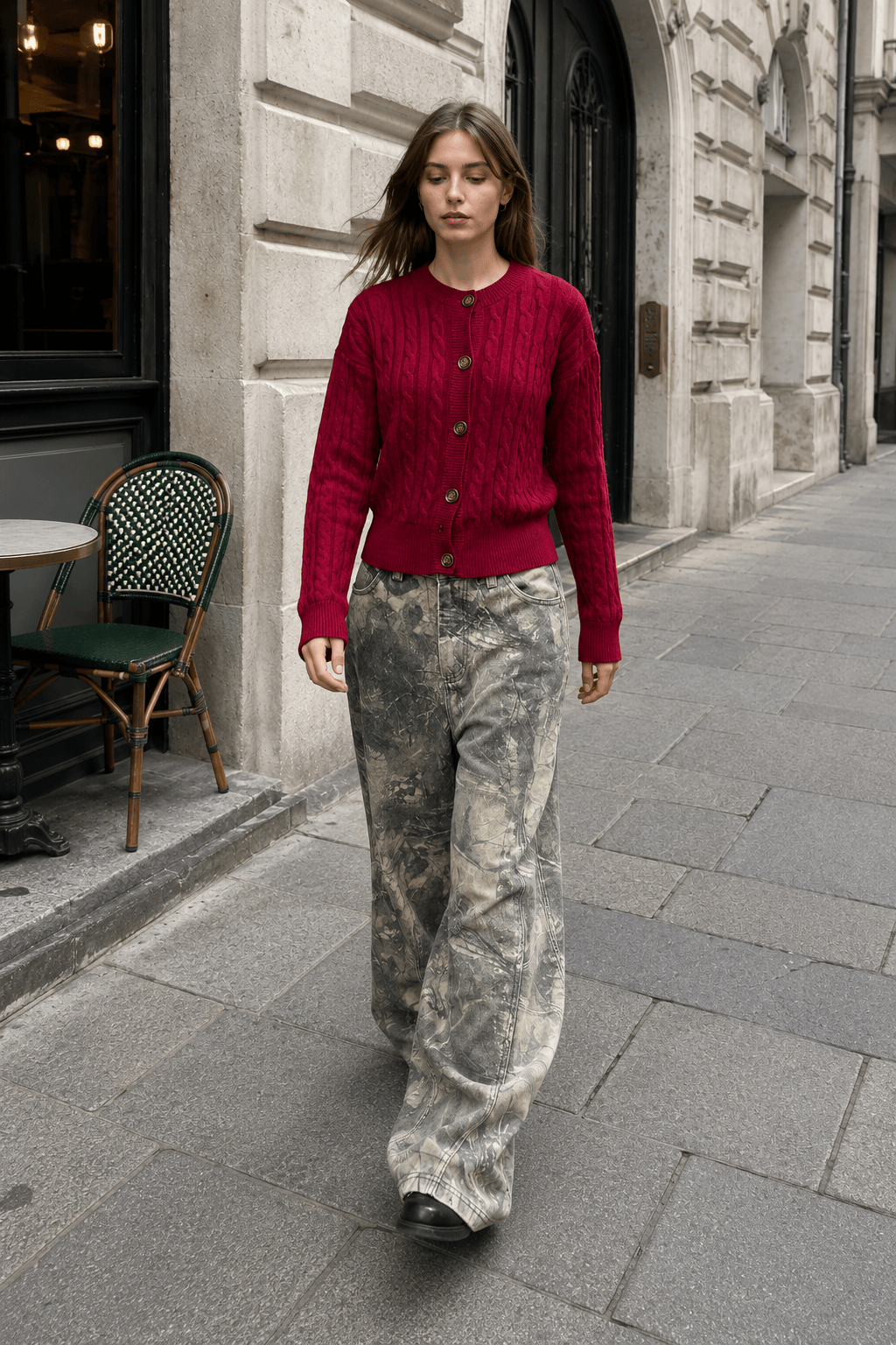 Loose Hip Hop Washed Tree Camo Jeans