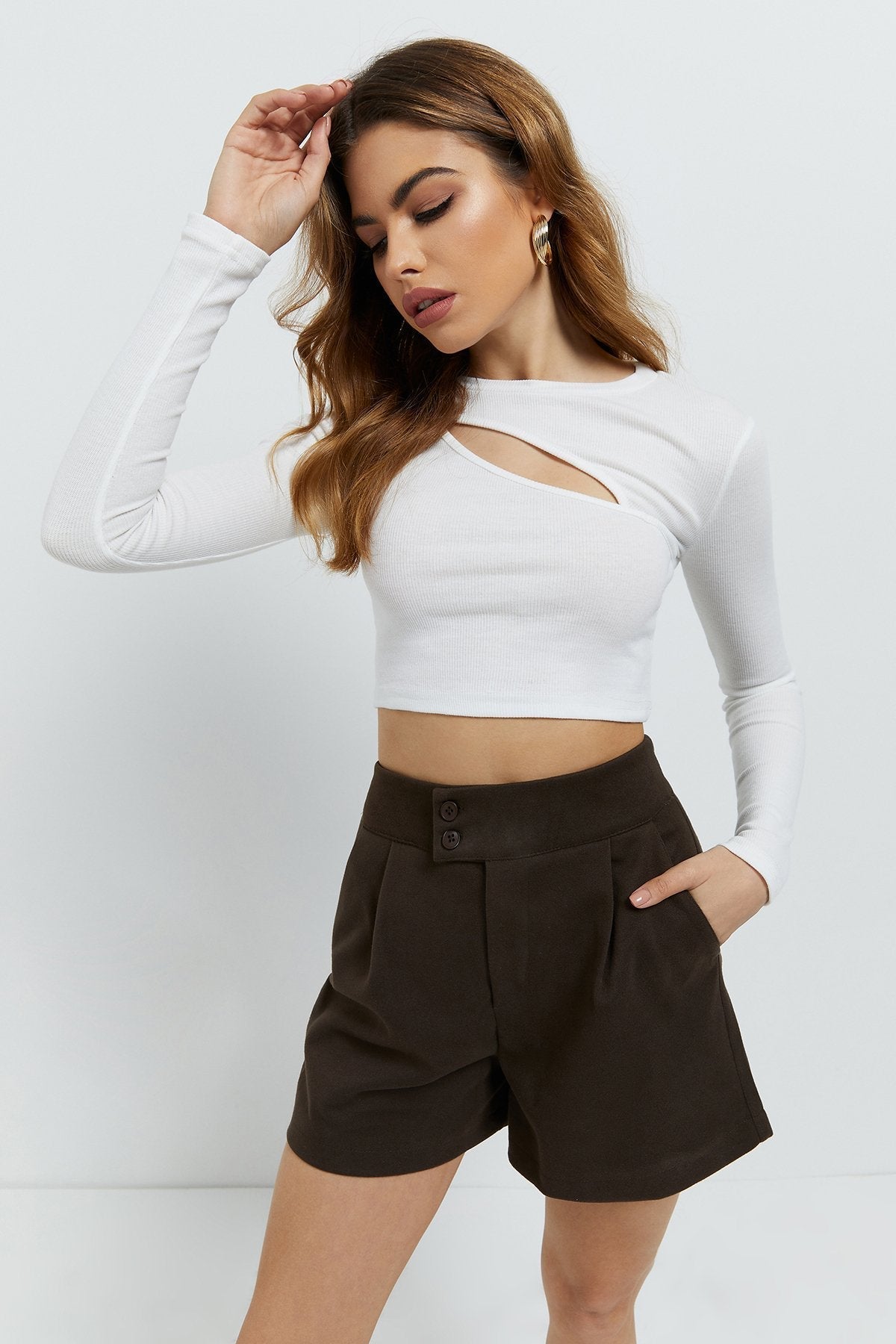 Cut Out Crop Sweater
