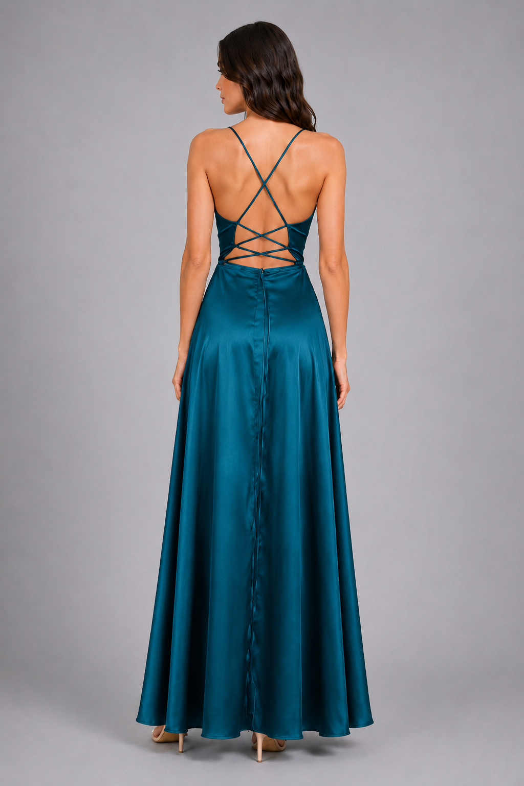 Elegant Spaghetti Strap Ruched Formal Dress