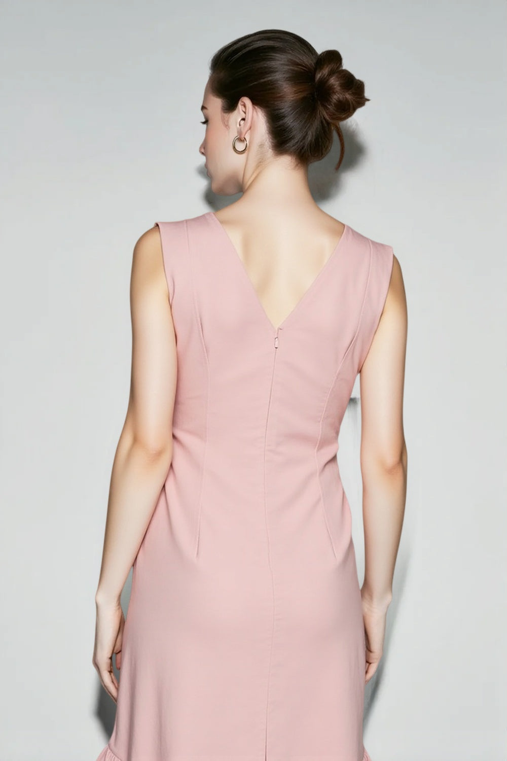 Romantic V Neck Ruffle Linen Vacation Dress