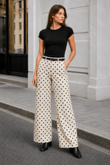 Polka Dot Loose Mid Rise Jeans