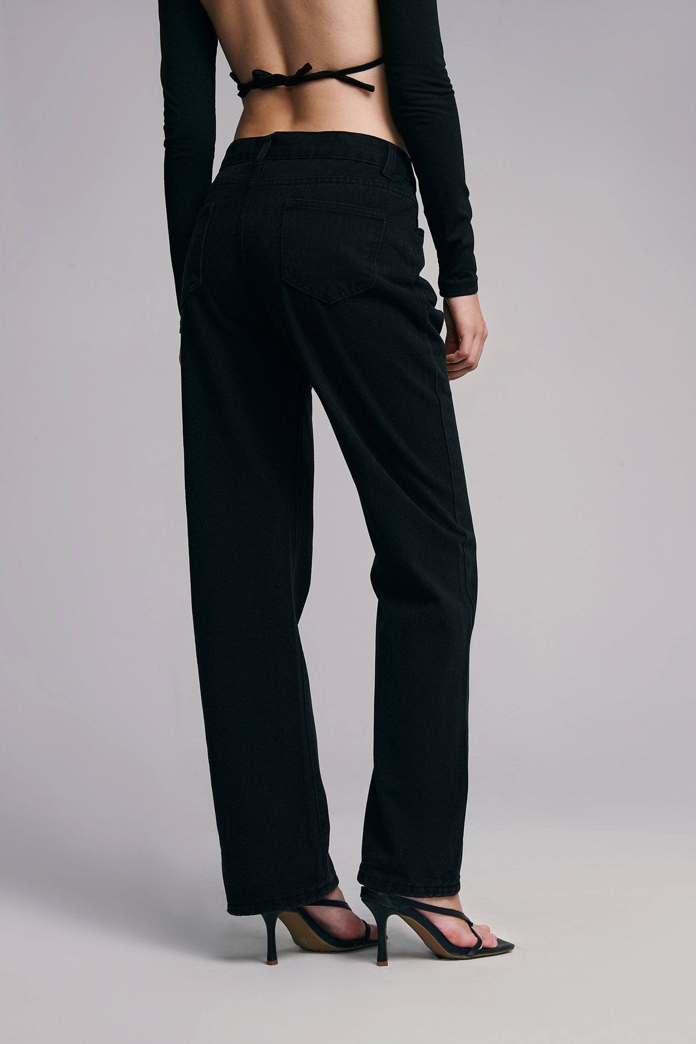 High Waist Dual Pocket Straight Pants