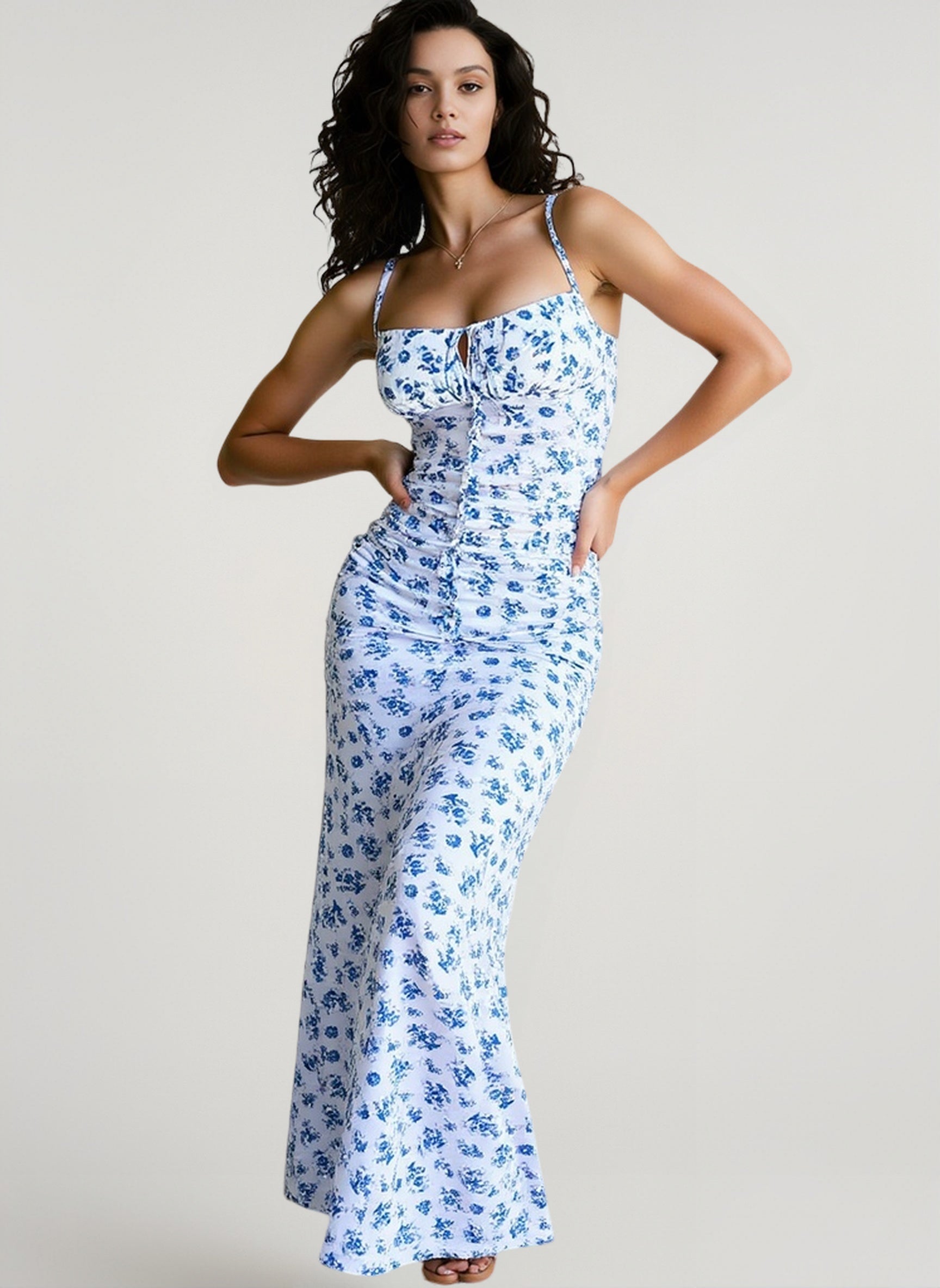 Elegant Floral Beach Bodycon Streetwear Long Summer Clothes Midi Dresses