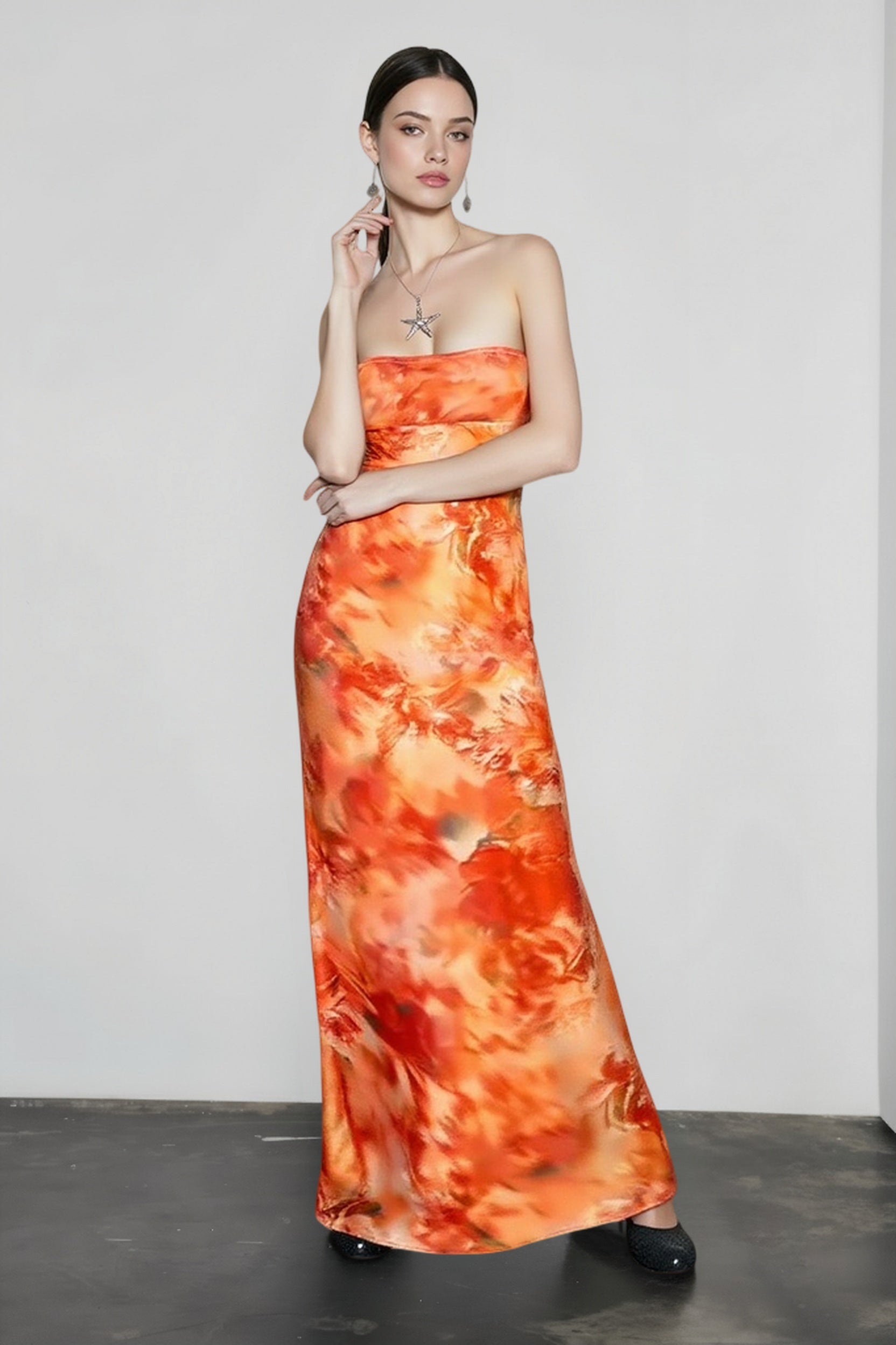 Strapless Floral Print Ruched Waist Vacation Dress