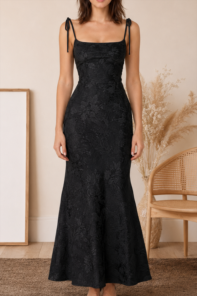 Solid Sash Backless Mermaid Formal Dress