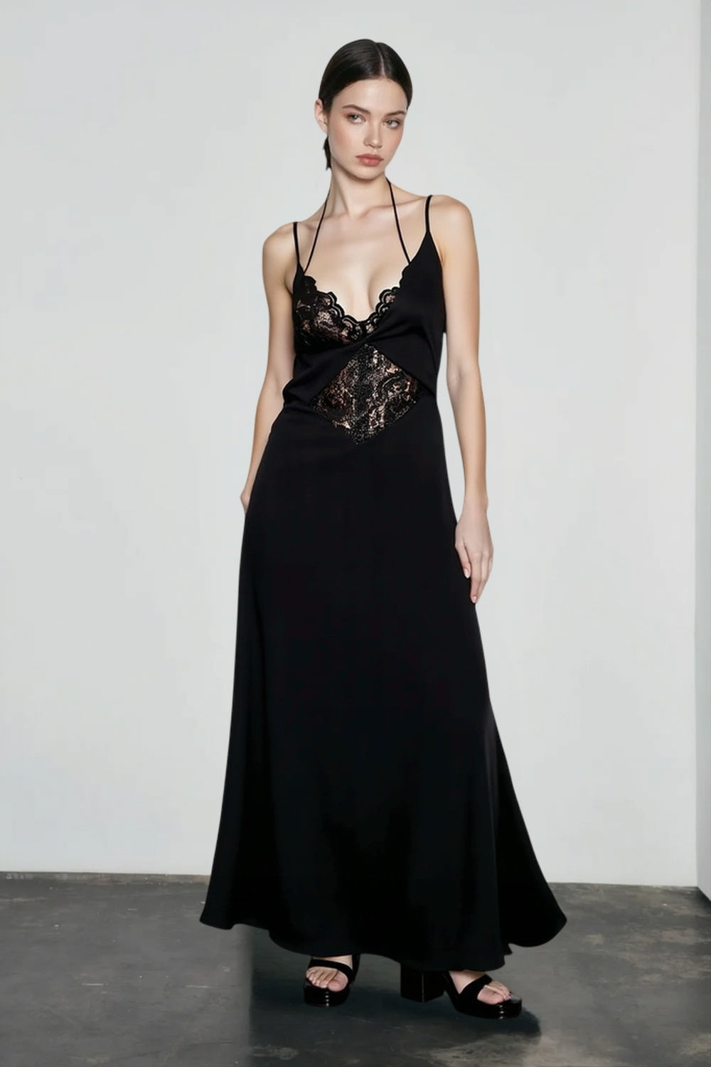 Chic Lace Backless Slip Dress