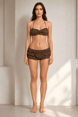 Ruched Polka Dot Bikini Set