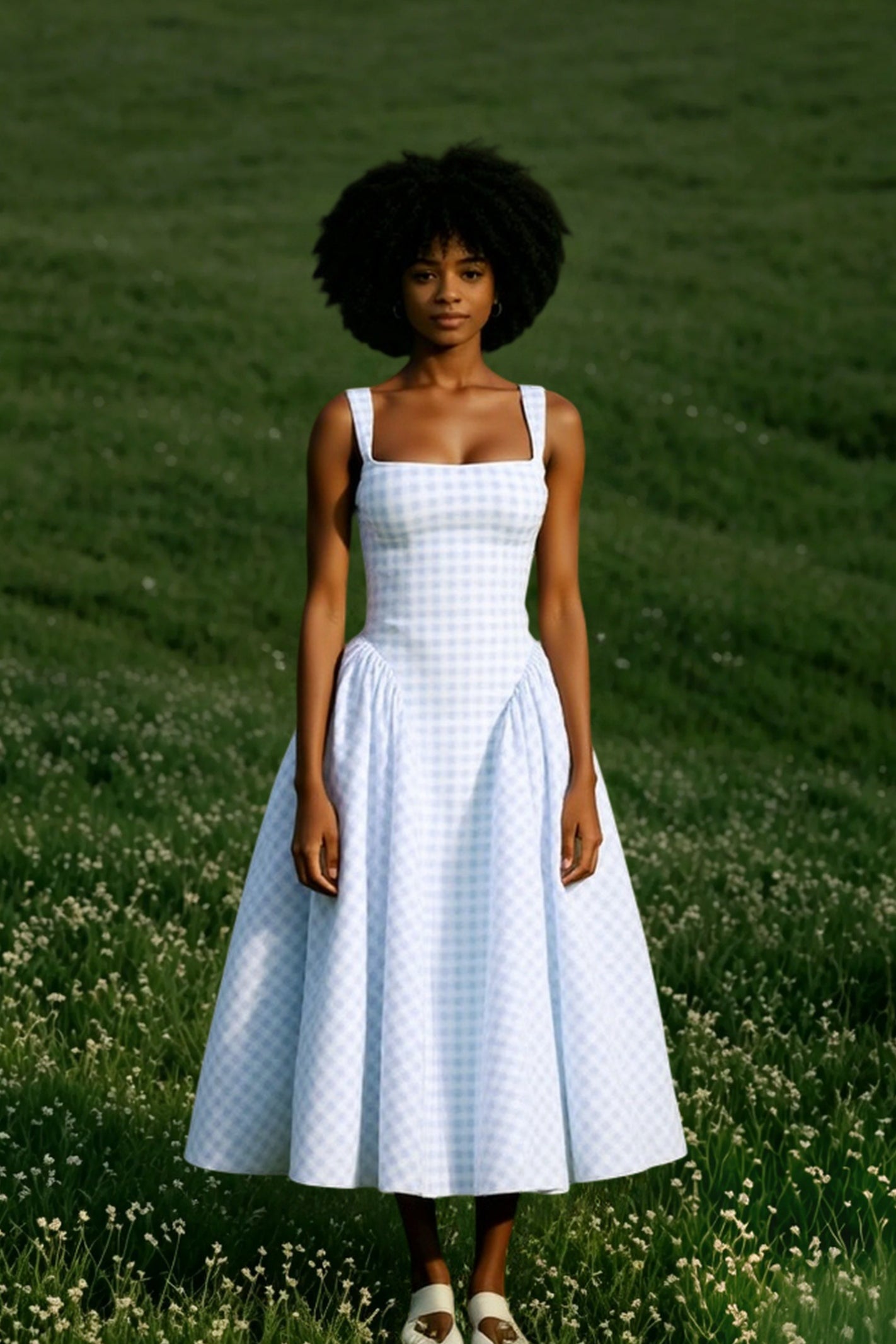 Gingham Backless Slip Birthday Dress
