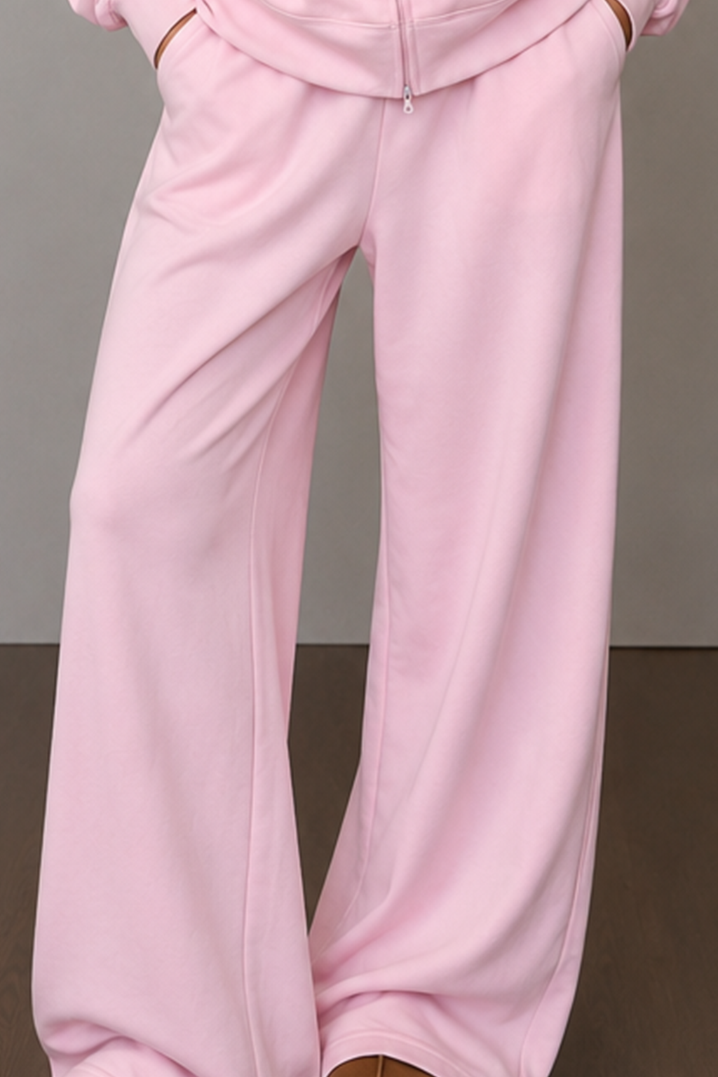 Retro Pink Relaxed Wide Leg Casual Pants