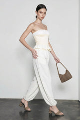 Ruched Strapless Crop Vacation Set