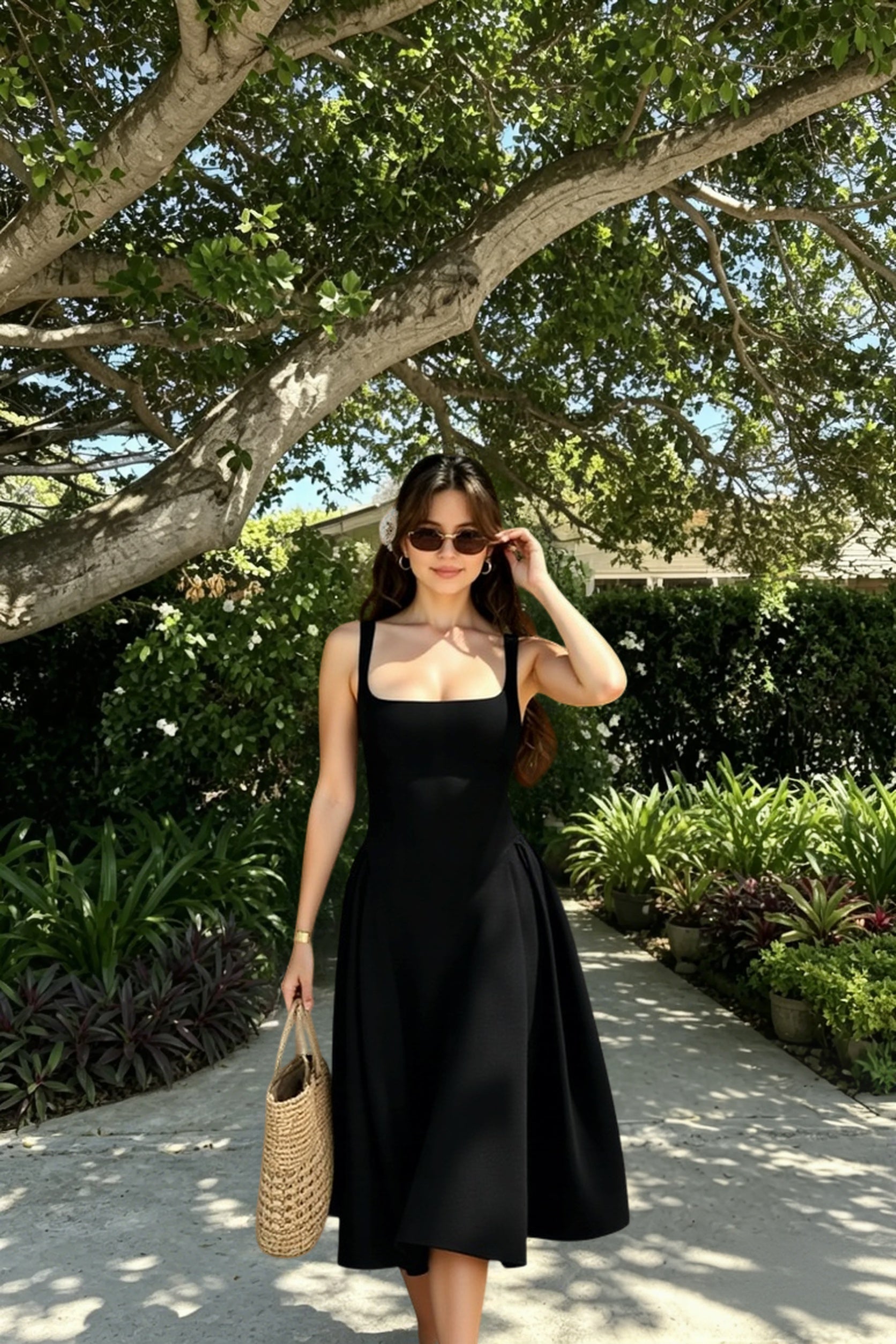 Sleeveless Cami Midi Work Dress