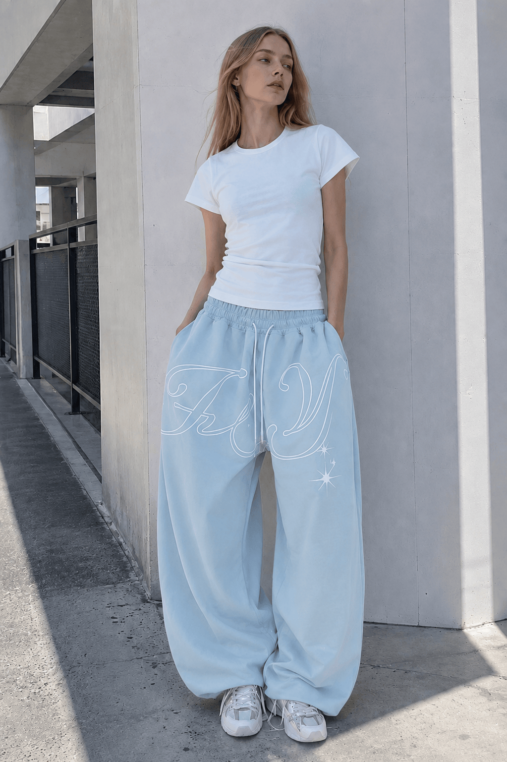 Vintage Hip Hop Graphic Baggy Straight Pants