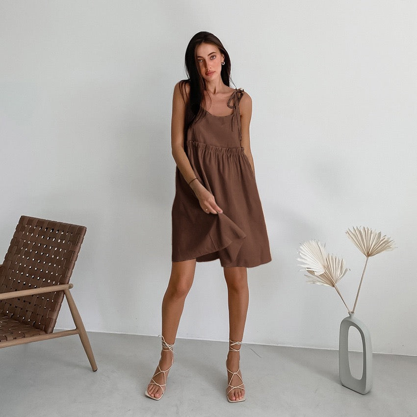 Levanzo Tied Shoulder Short Dress