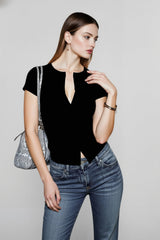 Essential Knit Button Tee T-Shirt