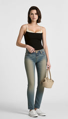 Slim Fit Lace Panel Cami Top