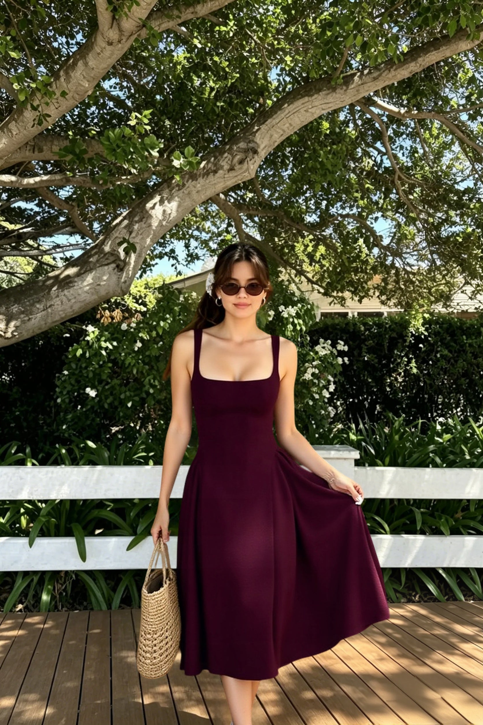 Sleeveless Cami Midi Work Dress