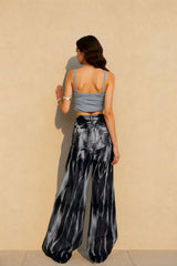 Black Tie-dye Wide-leg Jeans