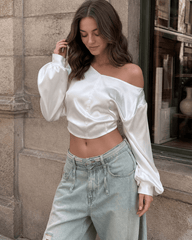 Distressed Ripped Relaxed Curved Leg Jeans